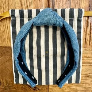 Lele Sadoughi Denim knot headband